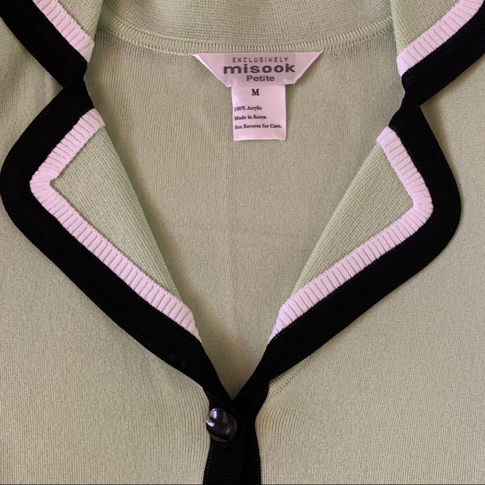 Misook Light Green Jacket Petite Medium - image 2